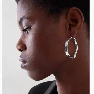 NWT COS Geometric Hoop Earrings Silver